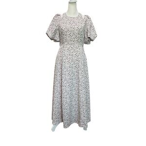 Astr White Floral Puff Sleeve Maxi Dress
